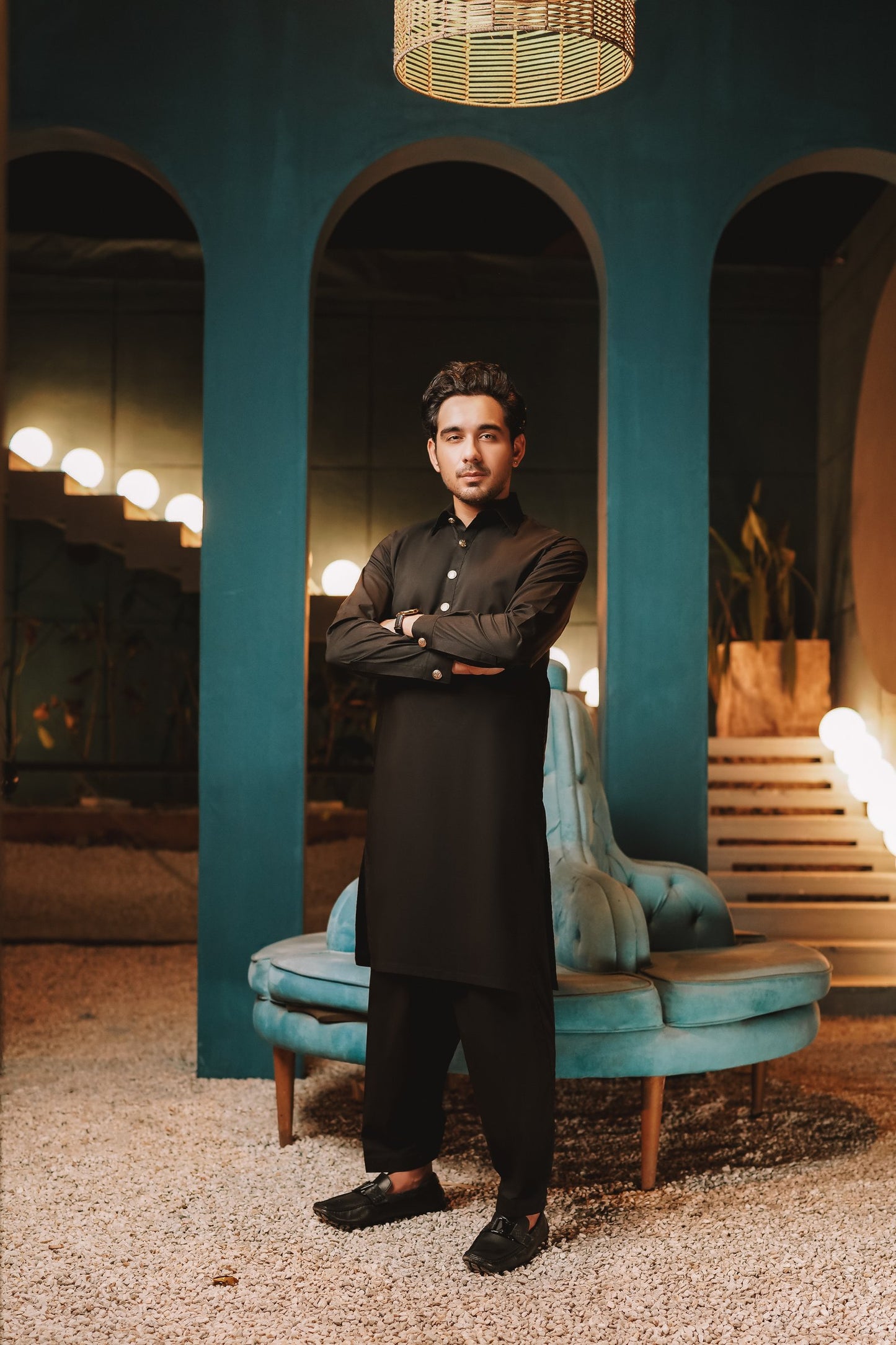 Jet Black Shalwar Kameez