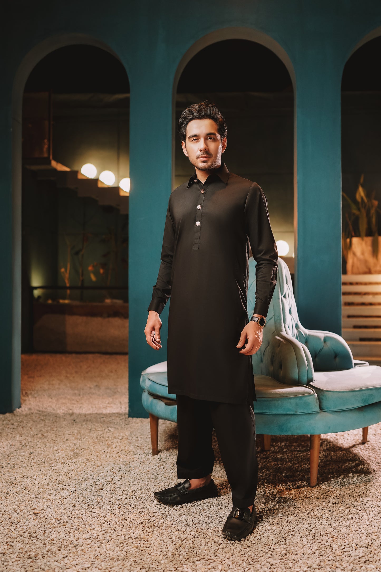 Charcoal Gray Kurta Trouser