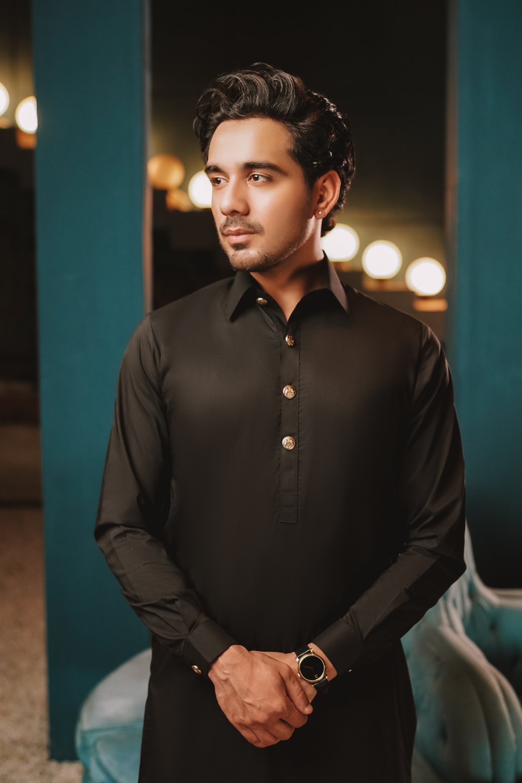 Jet Black Shalwar Kameez