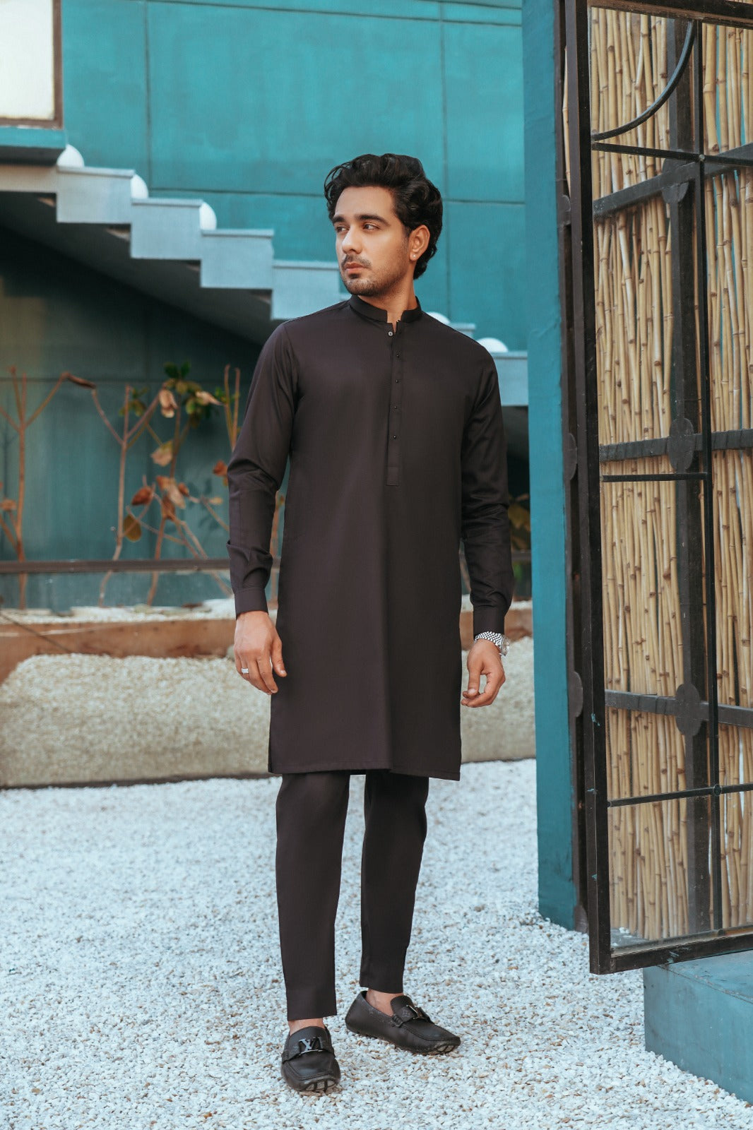 Ink Black Kameez with Trouser