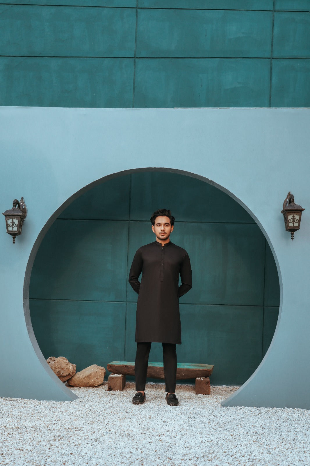 Ink Black Kameez with Trouser