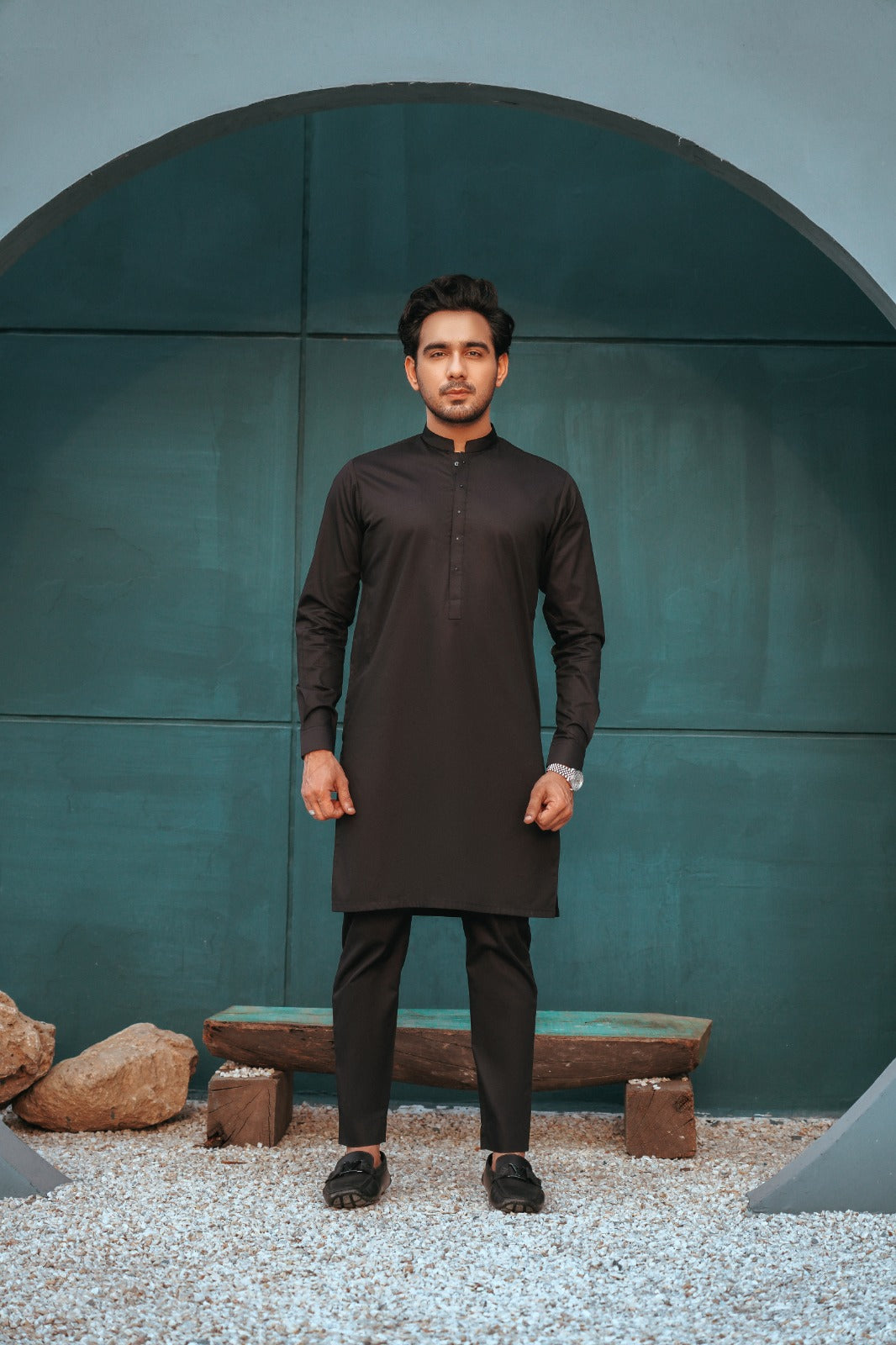 Ink Black Kameez with Trouser