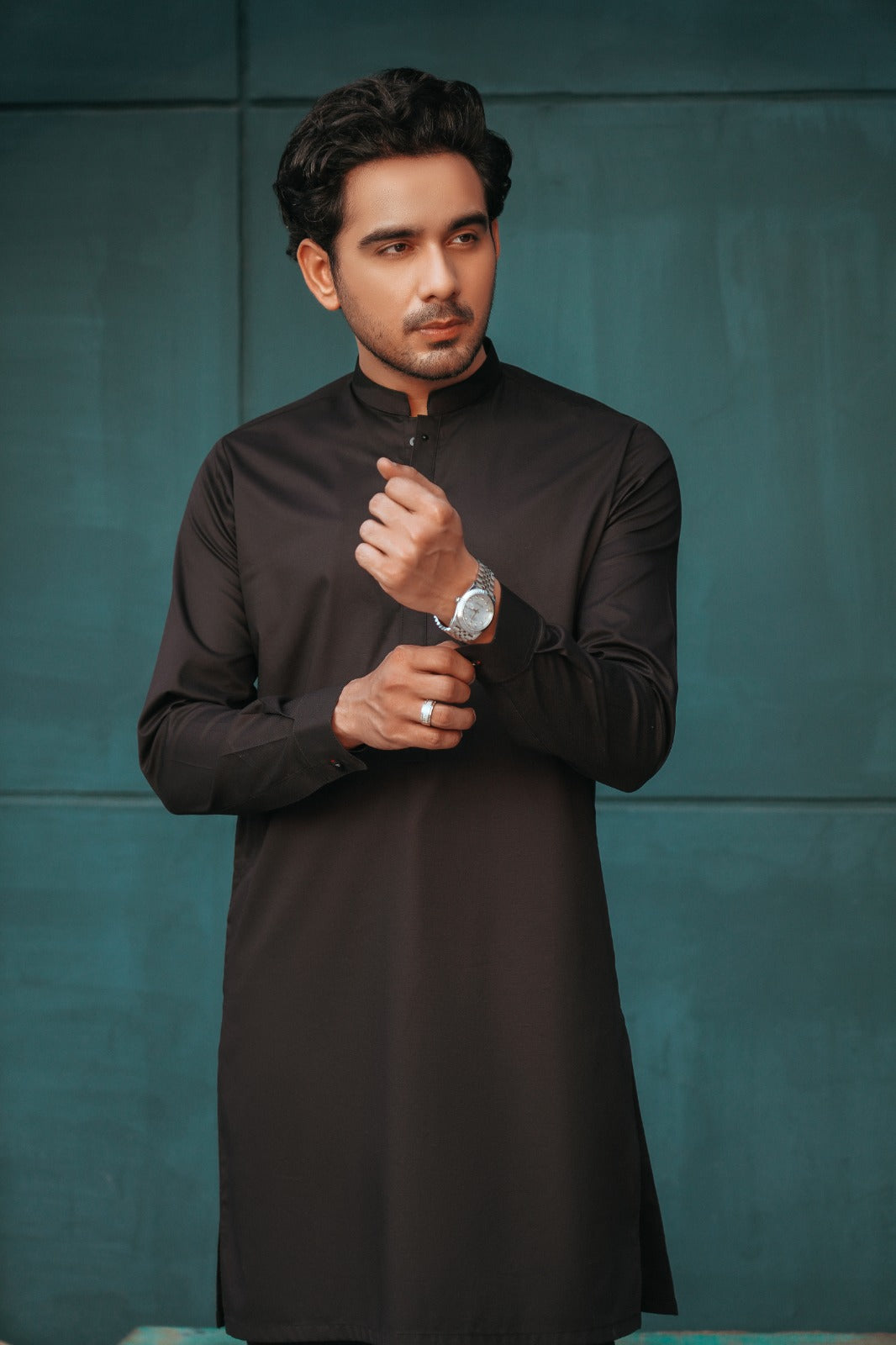 Ink Black Kameez with Trouser